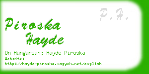 piroska hayde business card